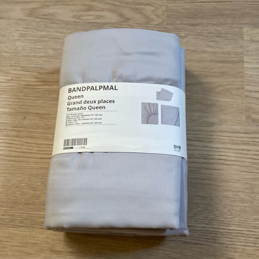 IKEA gray queen sheet set new with tag
